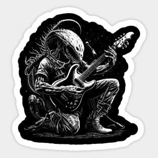 Alien Playing a Guitar Sticker